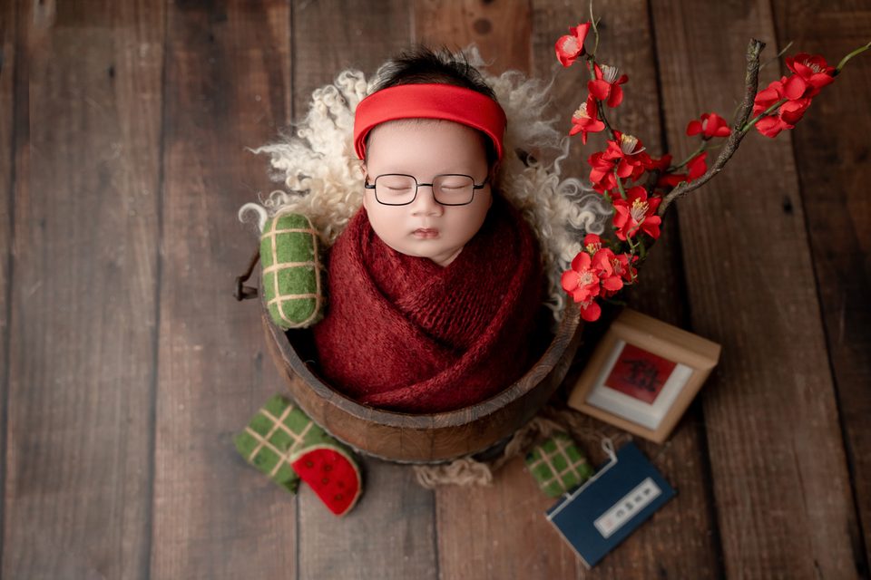 Ảnh sơ sinh concept Hổ Con Đón Tết Đầu Đời — Thúy Tô Studio