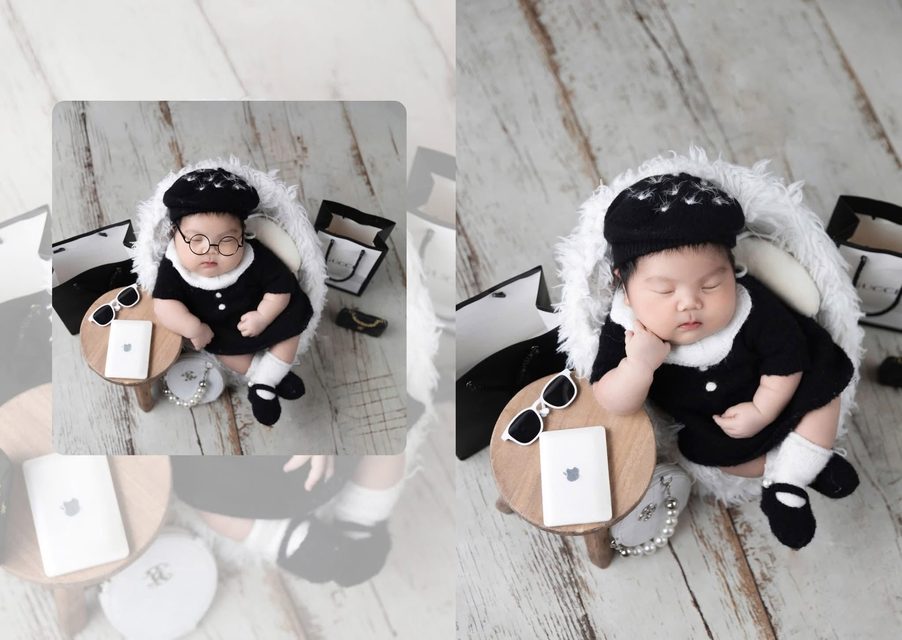Tiểu Thư Chanel Nhí — ảnh sơ sinh tại Thúy Tô Studio, Vinhomes Ocean Park 2